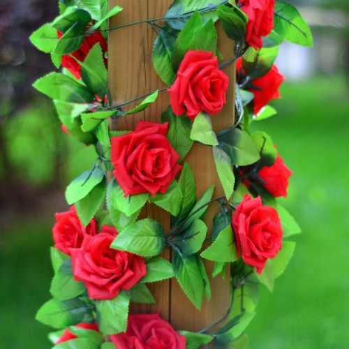 Dây hồng giả - dây hồng leo, hoa giả trang trí nhà cửa Lizflower [A5-D2]