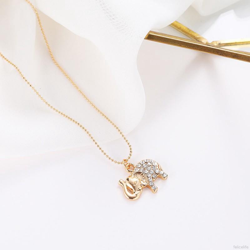 Gold Rhinestone Cute Dolphin Pendant Chain Necklace Women Accessories Gifts