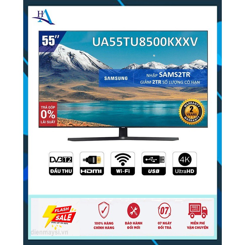 Smart Tivi Samsung 4K 55 inch UA55TU8500KXXV (Miễn phí giao tại HCM-ngoài tỉnh liên hệ shop)
