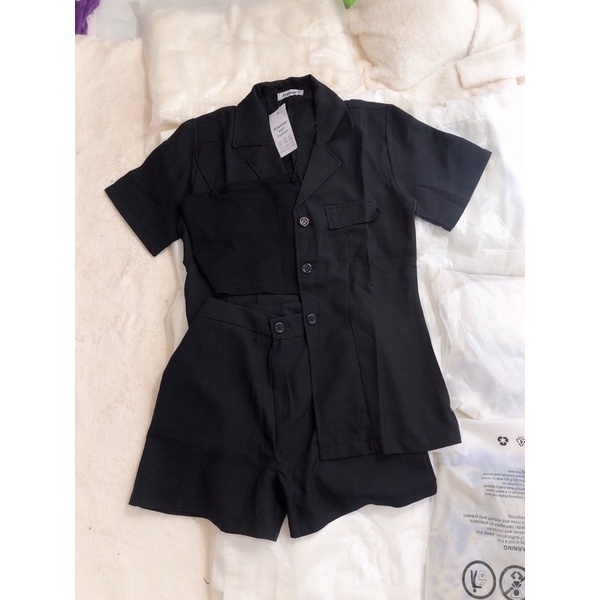 Set vest ngắn 3 món cá tính-Ms12