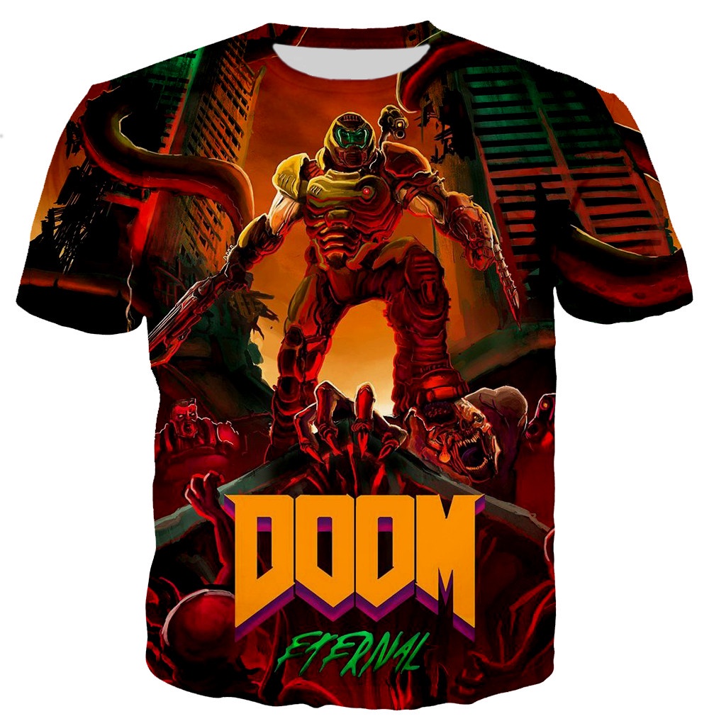 Áo Thun Cổ Tròn Oversize In Họa Tiết Game 3D Thời Trang Đường Phố Cho Nam Và Nữ