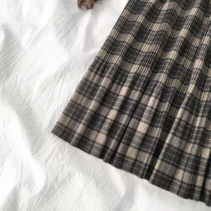 Chân váy xếp ly dáng dài kẻ sọc eo chun - Hàng order | BigBuy360 - bigbuy360.vn