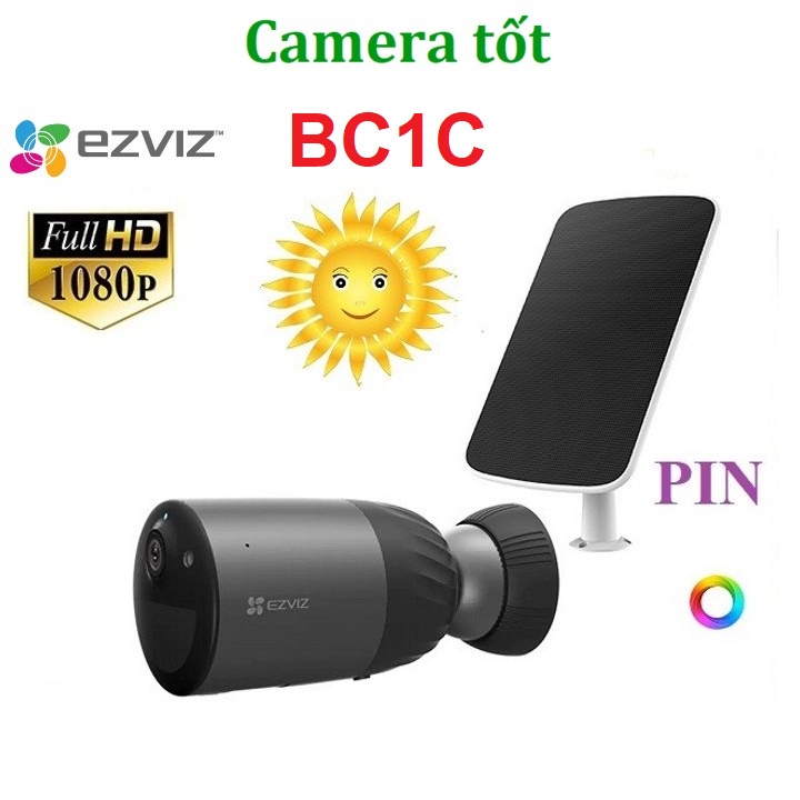 [Vide]Camera WIFI EZVIZ BC1C 1080P, Ngoài Trời Dùng PIN, Màu ban đêm, năng lượng mặt trời, Đàm Thoại 2 Chiều, Chính Hãng