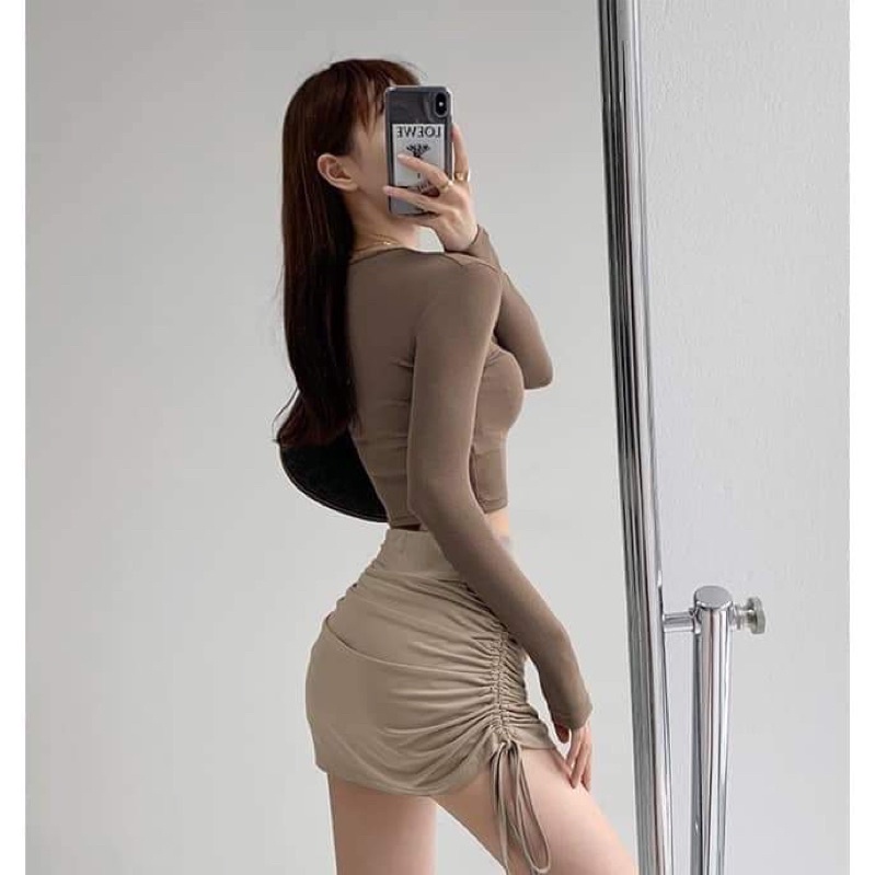 Chân váy dây rút hông hai bên KA12