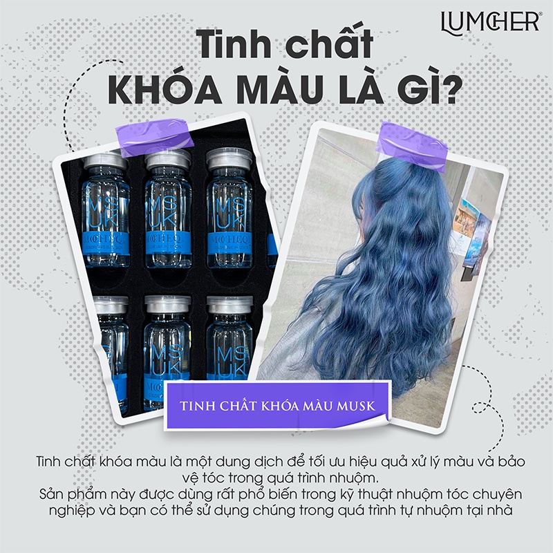 Tinh chất khóa màu tóc Musk lưu giữ màu tóc nhuộm tại nhà chính hãng Lumcher