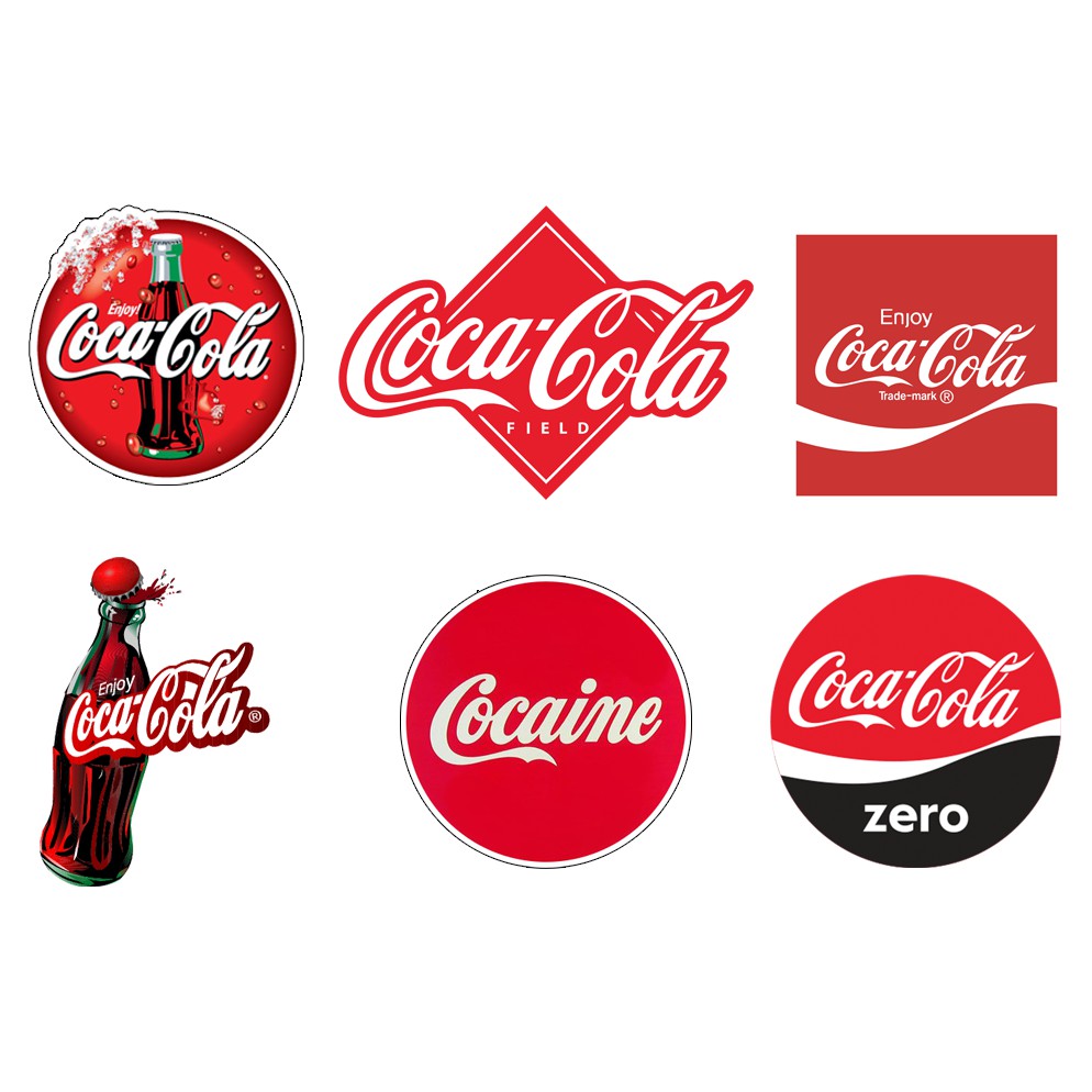 Hình dán STICKER COCA COLA, dán nón bảo hiểm, dán laptop, hình dán sticker pvc chống nước