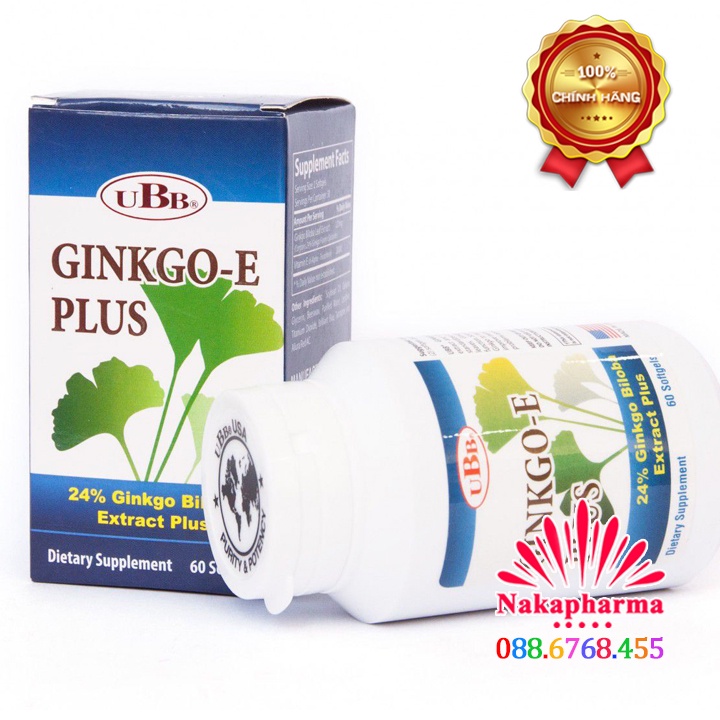 Bổ Não UBB Ginkgo-E Plus – Giảm thiểu năng tuần hoàn não, ngừa suy giảm trí nhớ, rối loạn tiền đình, giấc ngủ