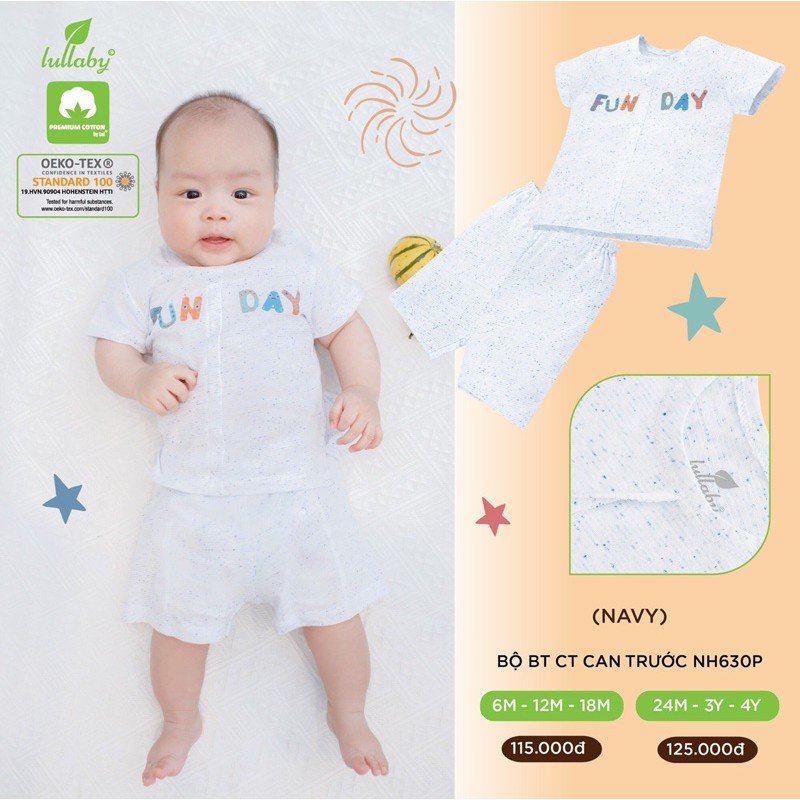 Bộ cộc tay bé trai can trước / bé gái bèo Lullaby [NH630-631P] (Sz 6m-4y)