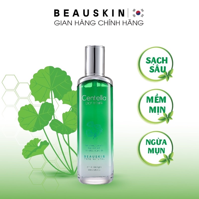 Nước Hoa Hồng BEAUSKIN Rau Má Centella Cica Dưỡng Ẩm, Trắng Da 120ml