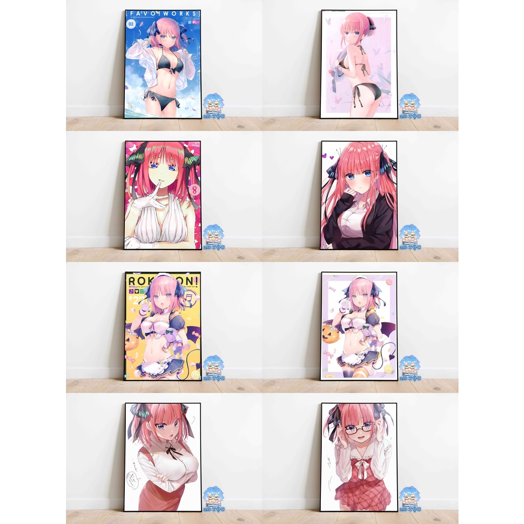 POSTER A3 CAO CẤP TREO TƯỜNG NAKANO NINO (8) ANIME NHÀ CÓ 5 NÀNG DÂU BY 2D TỘC SHOP