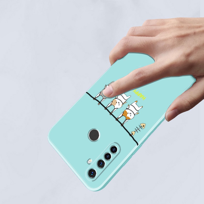 Ốp lưng realme 5 realme c3 realme 5i realme 6i realme 5 pro Ốp Điện Thoại Silicone Mềm In Hình Mèo LSMM01 Cho realme 5 realme c3 realme 5i realme 6i realme 5 pro viền vuông cute