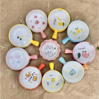 Set bát đĩa bát sứ decor bộ chén dĩa sứ dễ thương chảo tay béo bát ăn cơm cute cao cấp