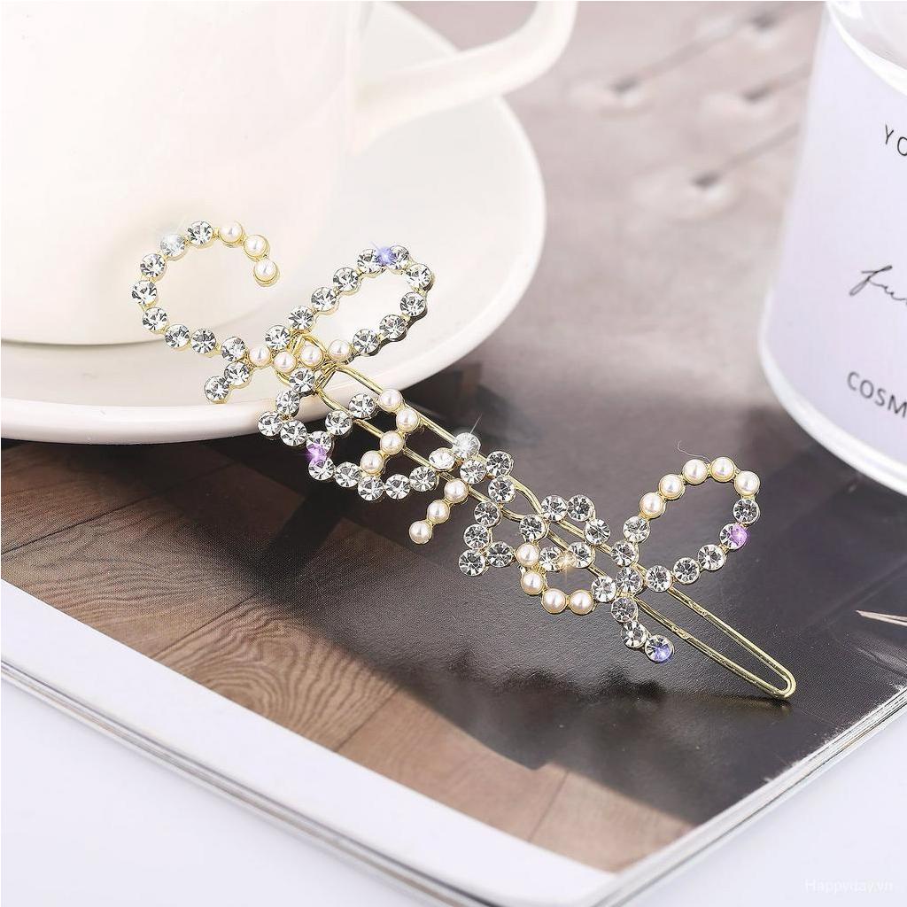 Kẹp Tóc Đính Đá Ngọc Trai Hình Chữ Cái Phong Cách Âu Mỹ