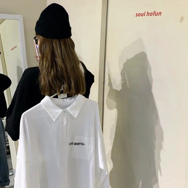 (sẵn xám) áo polo tay dài form rộng kèm hình thật | BigBuy360 - bigbuy360.vn