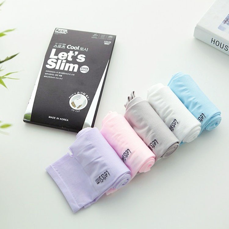 Găng tay chống nắng Hàn Quốc Let's Slim xỏ ngón - Vải dày dặn, mịn mát