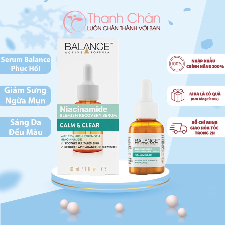 Tinh Chất Phục Hồi Cải Thiện Da Mụn Balance Active Formula Niacinamide 15% Blemish Recovery Serum 30ml