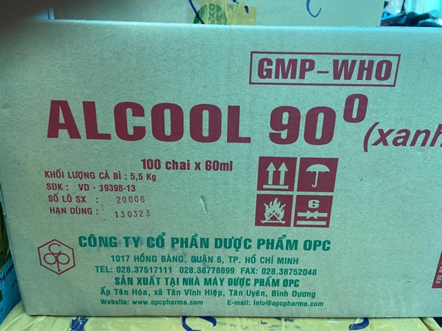 COMBO 10 chai CỒN 90 ĐỘ 60ML OPC