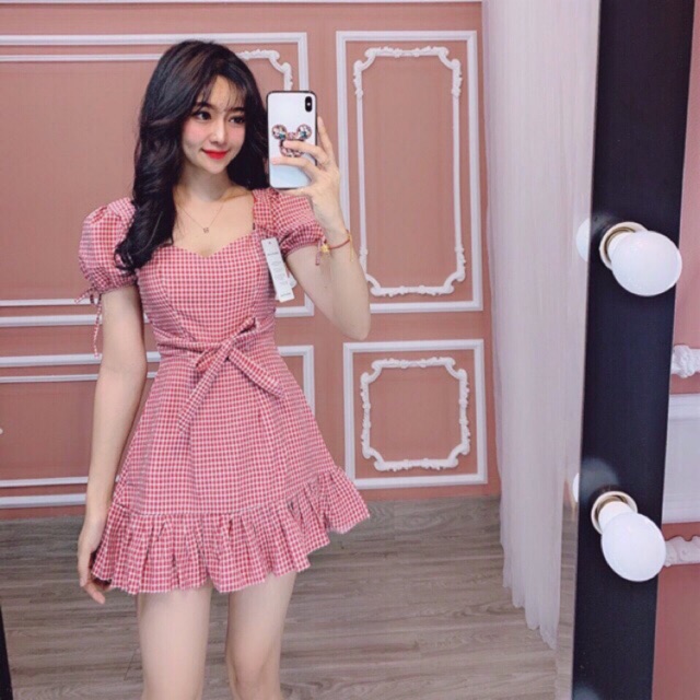 Đầm caro đuôi cá