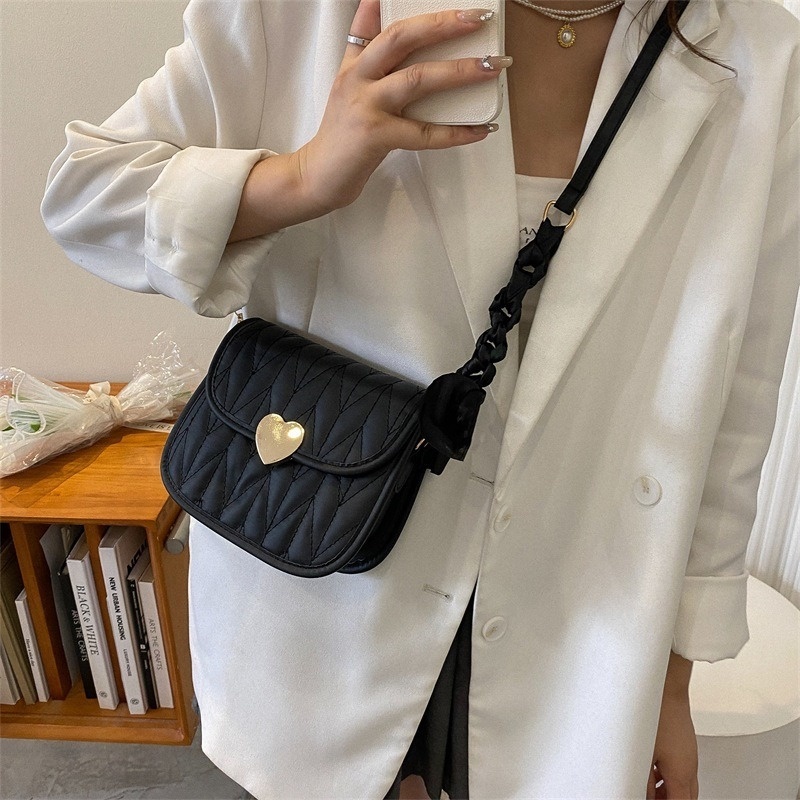 Túi Đeo Chéo Một Bên Vai Hình Vuông Nhỏ Màu Trơn Thêu Họa Tiết Phong Cách Mới NB00110 2022