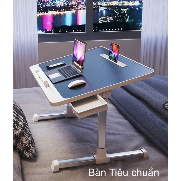 Bàn Học Thông Minh Gấp Gọn Đa Năng Có Khe Cắm Ipad Và Ngăn Kéo - Bàn làm việc kèm đèn, quạt, cổng sạc USB tiện ích