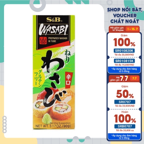 Mù tạt wasabi neri S&B 90g cay