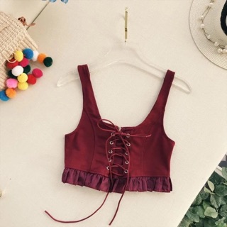 Áo croptop đan dây(kèm ảnh thật)CÓ SẴN