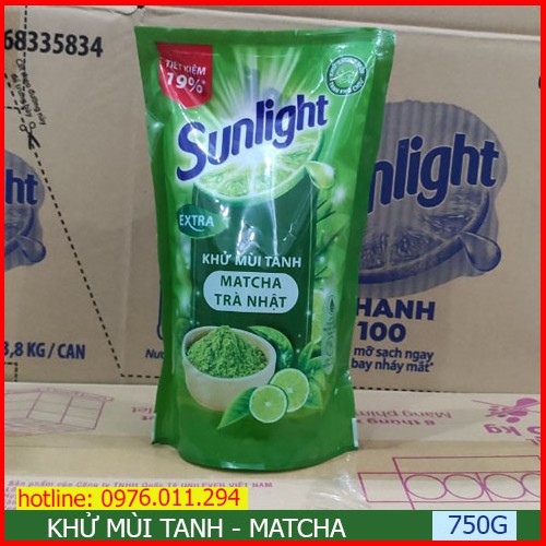 Nước rửa chén Sunlight 750gr Chanh/Trắng thiên nhiên/matcha (Túi)