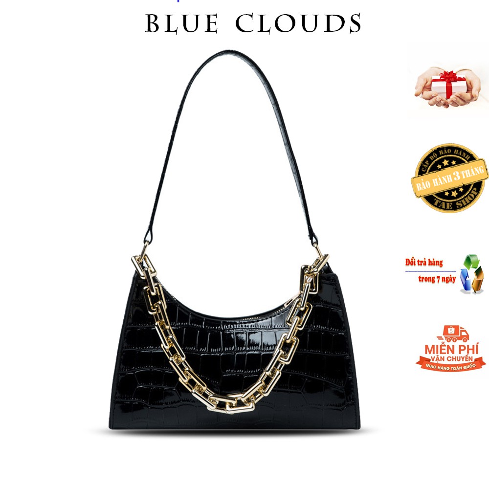 (XẢ KHO 3 NGày) Túi đeo chéo kẹp nách nữ BLUE CLOUDS xích bản to vuông cá tính - TXN55