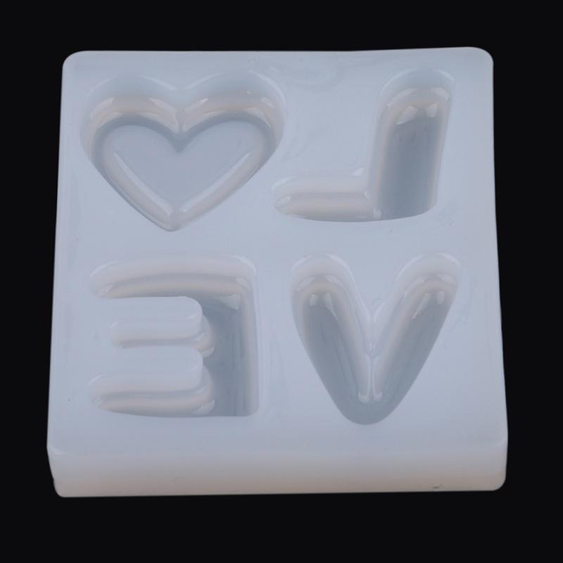 Khuôn Silicone Nhấn Bánh &amp; Socola Hình Chữ Love 3D