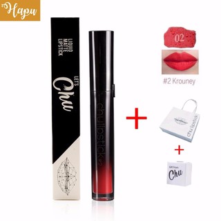 Son kem lì Chu Lipstick Màu 02 #02 Đỏ tươi + Tặng Kèm Hũ Tẩy Da Chết Cho Môi