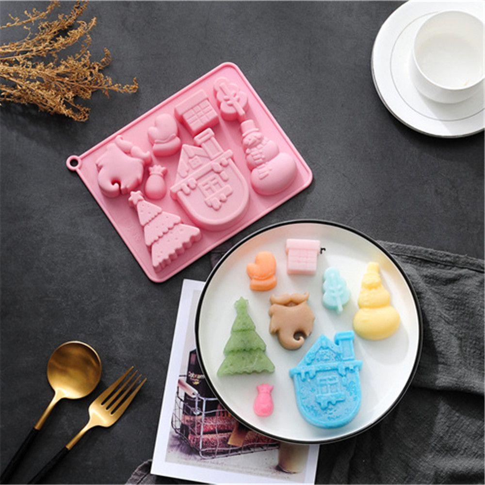 Khuôn Silicone Làm Bánh Hình Cây Thông / Người Tuyết / Người Tuyết Trang Trí Giáng Sinh