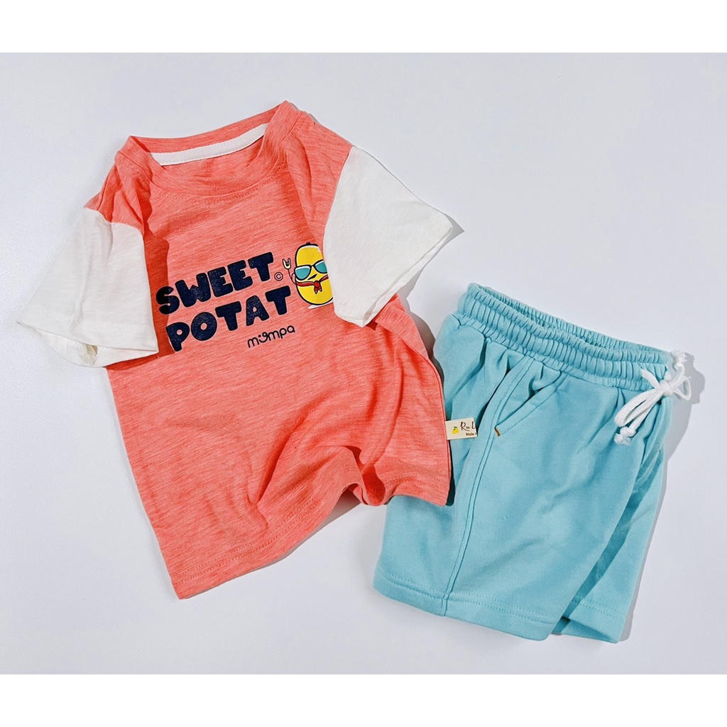 Bộ quần áo cộc tay thun cotton bé trai