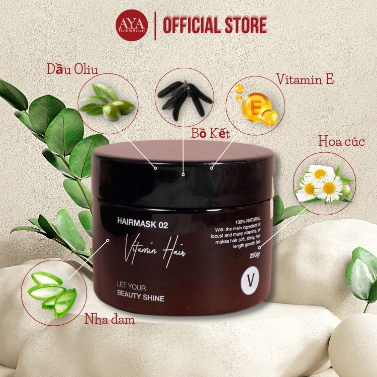 Ủ Tóc Bồ Kết Vitamin Hair Vyvyhaircare 250g ( dành cho tóc chưa qua hóa chất )