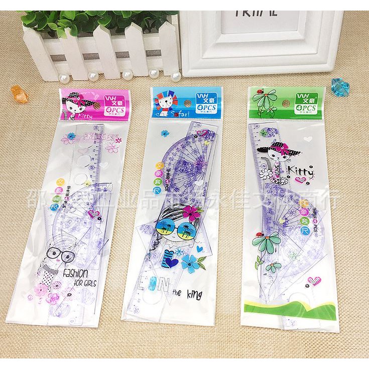 Bộ 4 thước kẻ học sinh