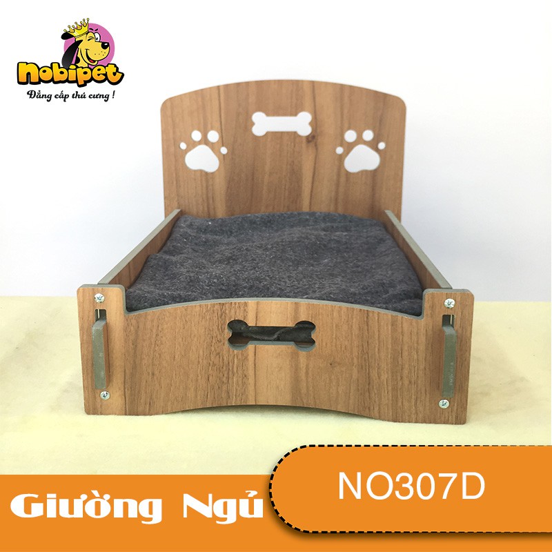 Giường Nằm Gỗ Lắp Ráp Queen Mini Gỗ Nâu Cho Dòng Chó Mèo Nhỏ