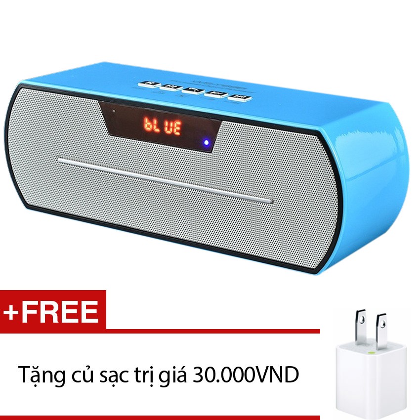 Loa bluetooth WSTER WS-Y69B (Xanh) + Tặng 1 cốc sạc