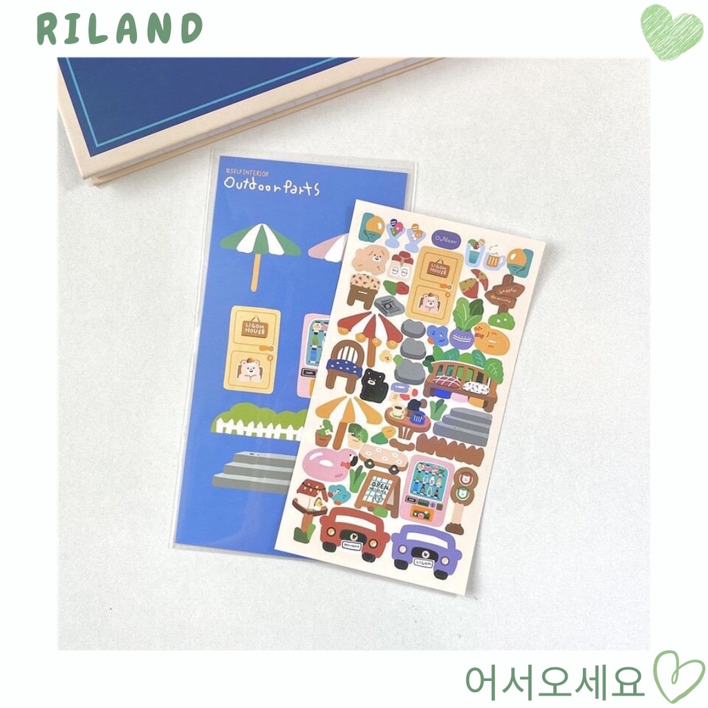 STICKER  PHONG CÁCH HÀN QUỐC HÌNH CHÚ GẤU DỄ THƯƠNG