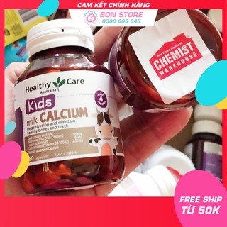 [TEM ĐỎ CHEMIST] Canxi Sữa Milk Calcium Healthy Care 60 viên - Xuất xứ Úc
