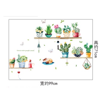 Decal dán tường, tranh dán tường xương rồng trang trí nhà cửa, quán cà phê hàng cao cấp - MyNa Mart