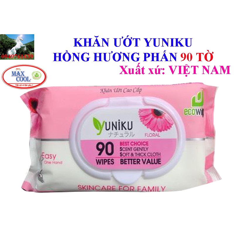 KHĂN ƯỚT YUNIKU HỘP 90 TỜ