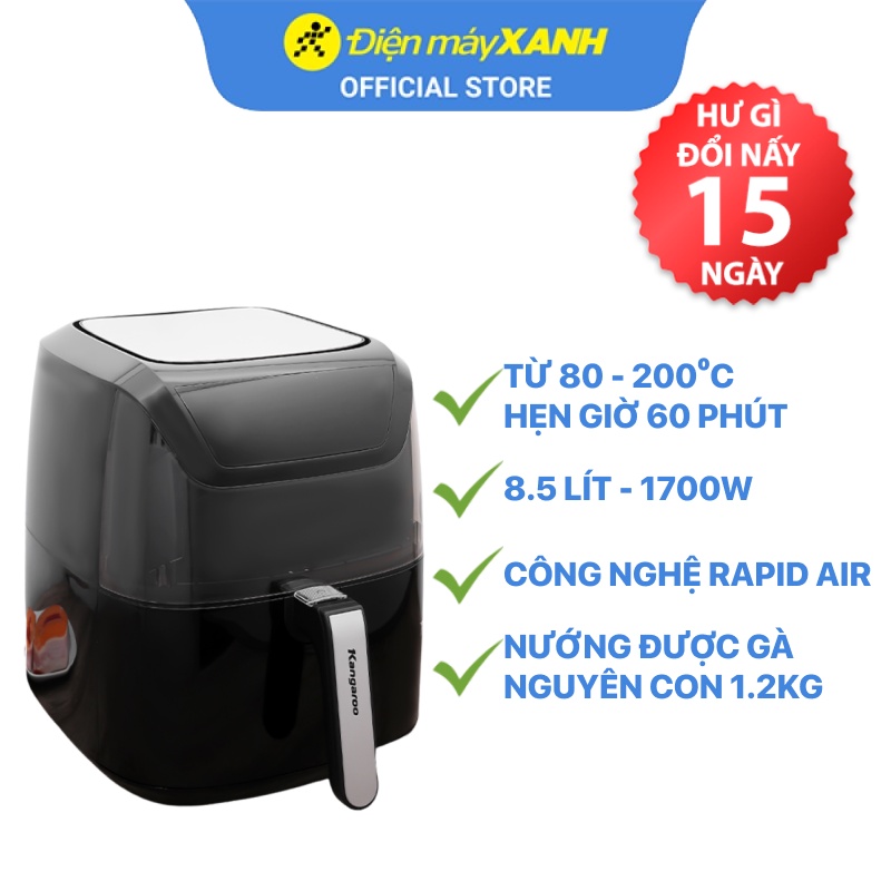 [Mã ELHADEV giảm 4% đơn 300K] Nồi chiên không dầu Kangaroo KG8AF1A 5.5 lít