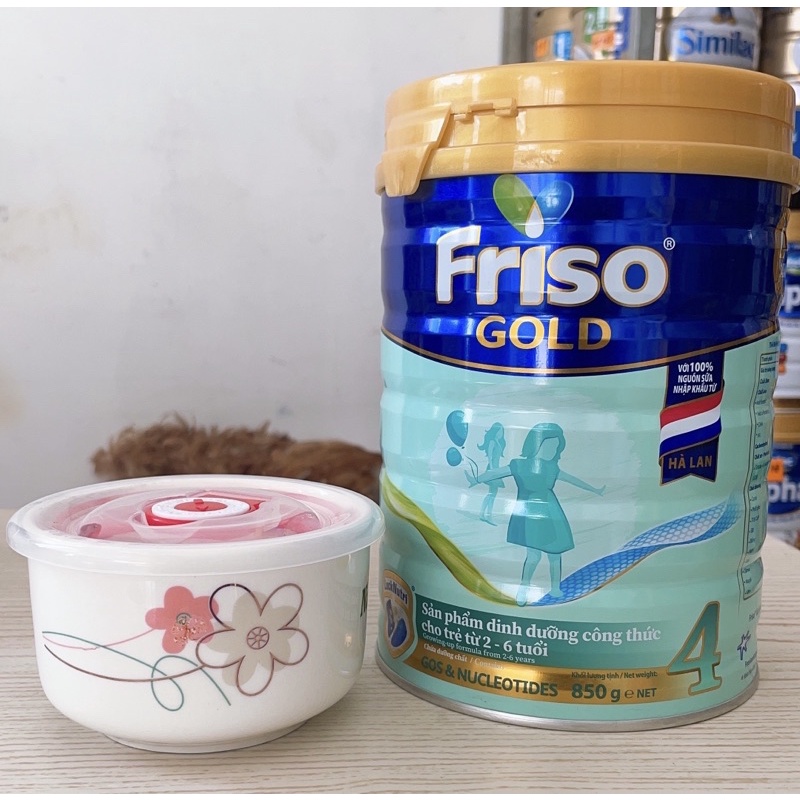 Sữa bột Friso gold số 4 850g- tặng thố sứ có nắp 4inch