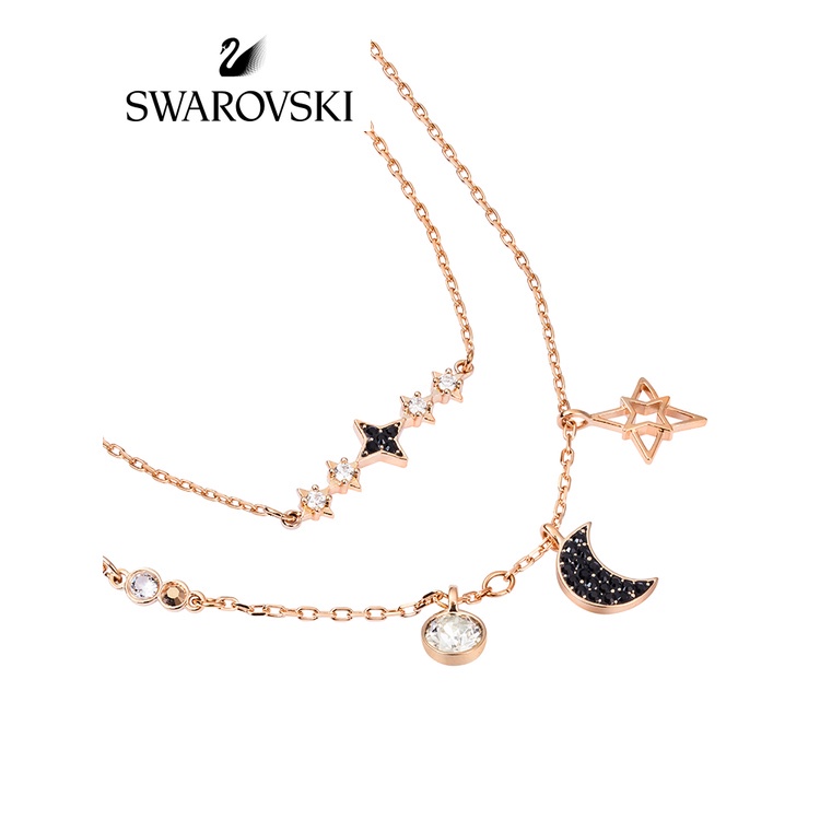 FREE SHIP Dây Chuyền Nữ Swarovski GLOWING MOON Nữ hai trong một Necklace Set Necklace Crystal FASHION cá tính Trang sức trang sức đeo THỜI TRANG