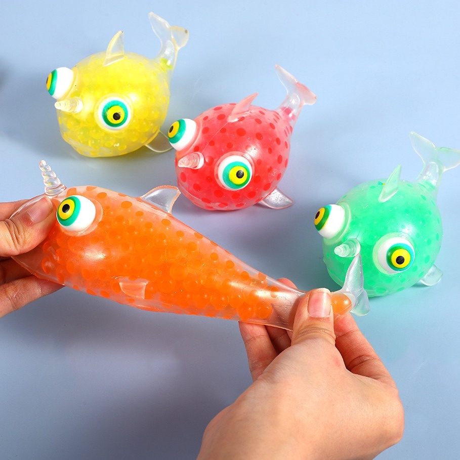 Squishy CON CÁ CHÉP 4 màu bóp ra hạt mềm mịn dễ thương chân thực giảm stress co dãn đàn hồi ngộ nghĩnh bóp giải trí