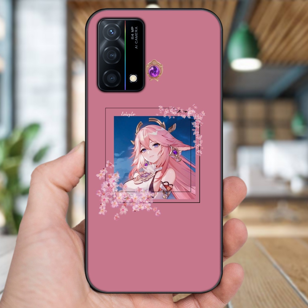 Ốp lưng Oppo K9 viền đen in hình Yae Miko Genshin Impact