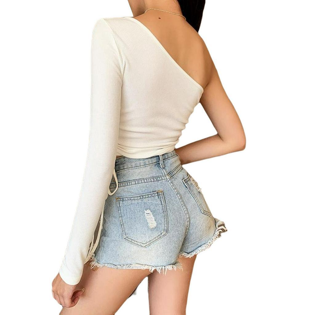 Áo Lửng Trễ Vai Dài Tay Phong Cách Gợi Cảm Dành Cho Nữ