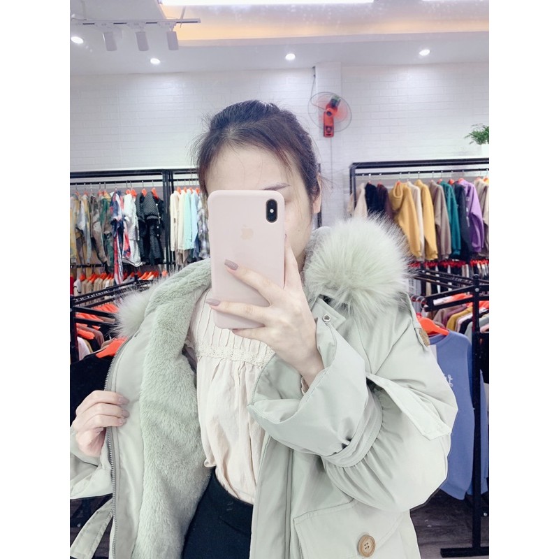 Áo khoác phao nữ lót lông