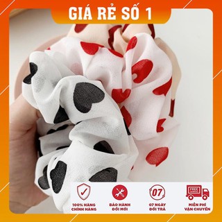 [FREESHIP - HÀNG LOAI 1] Buộc tóc, cột tóc  vải Scrunchies Trái tim siêu xinh