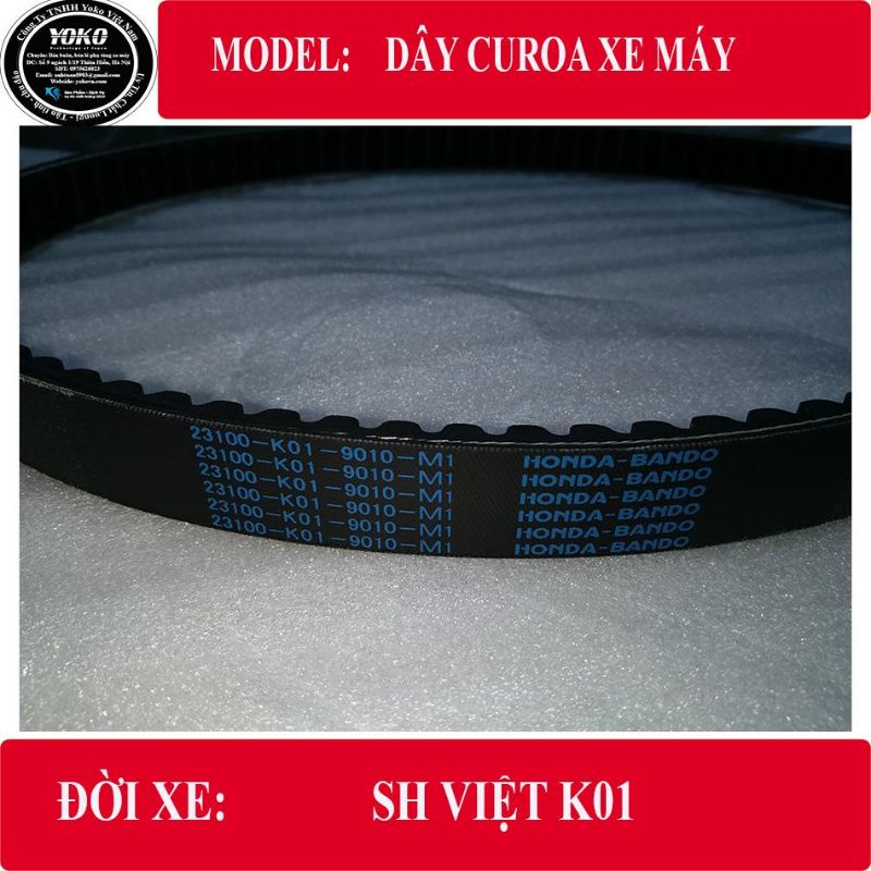 Dây curoa cho SH Việt, Sh nhập Ý 2012 2013  mã K01 chất lượng cao SH vn, shvn