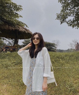 Set đầm hoa + áo khoác